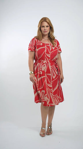 Vestido Midi Viscose Estampado Com Vivo Preto